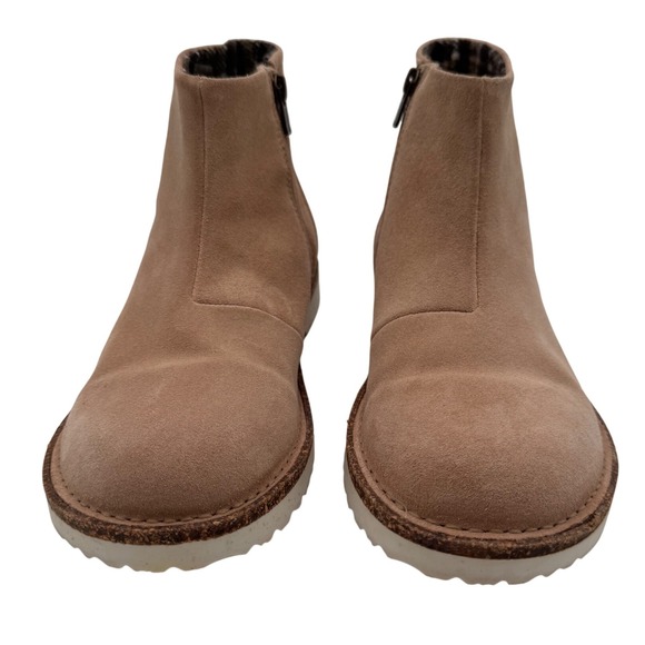 Birkenstock Melrose Suede Ankle Boots Water Resistant Zip Up Women's Tan - Picture 7 of 9